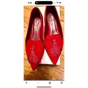 Kate Spade Size 8 Tassled Red Shoes Loafers Slippers Adora 2023